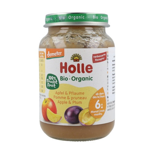 Tarrito ECO de Manzana y Ciruela +6 meses Holle 190 g