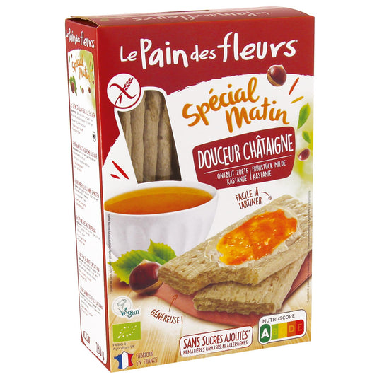 Tostadas Crujientes Crakers de castaña especial matin Le Pain des Flerus 230 g