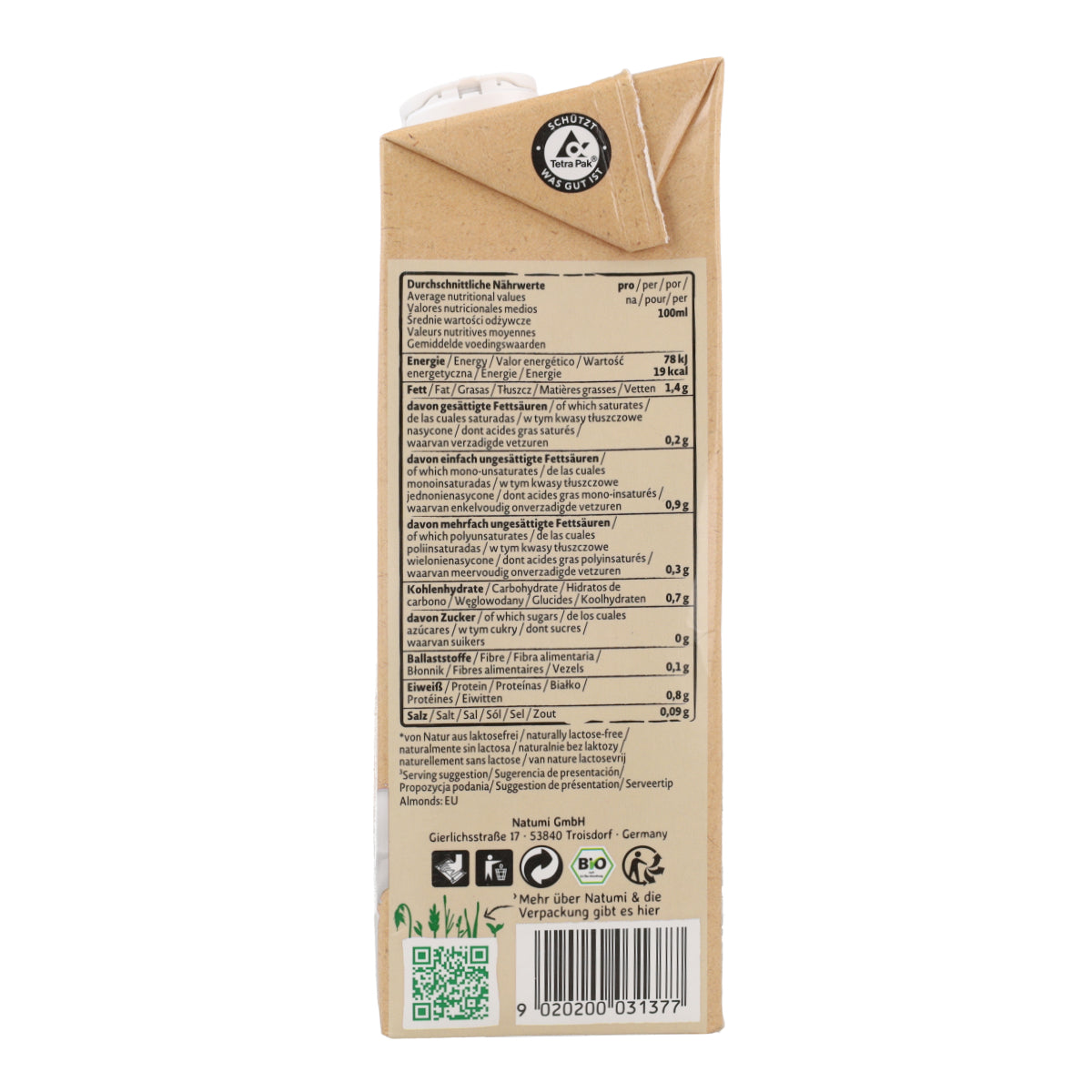 Bio-Mandelmilch Natumi 1 l