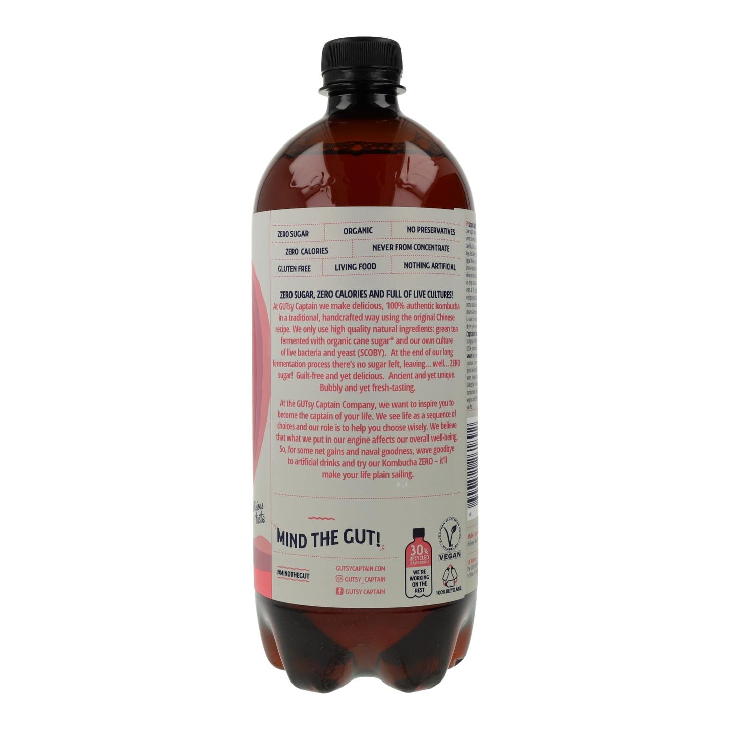 Pack 6x Kombucha Zero Frambuesa Bio 1 L