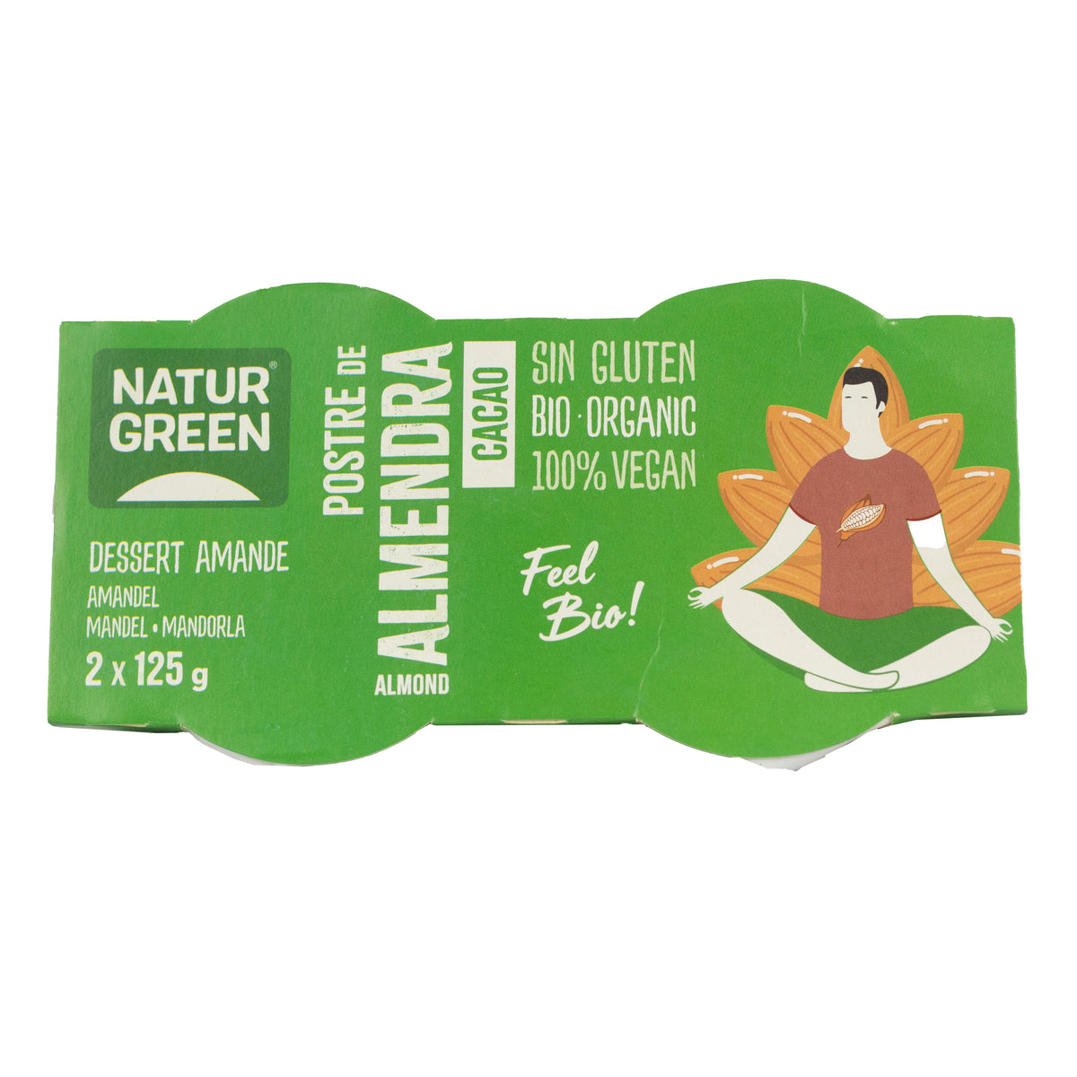 NaturGreen Dessert mit Mandeln und Kakao,  2 x 125 g