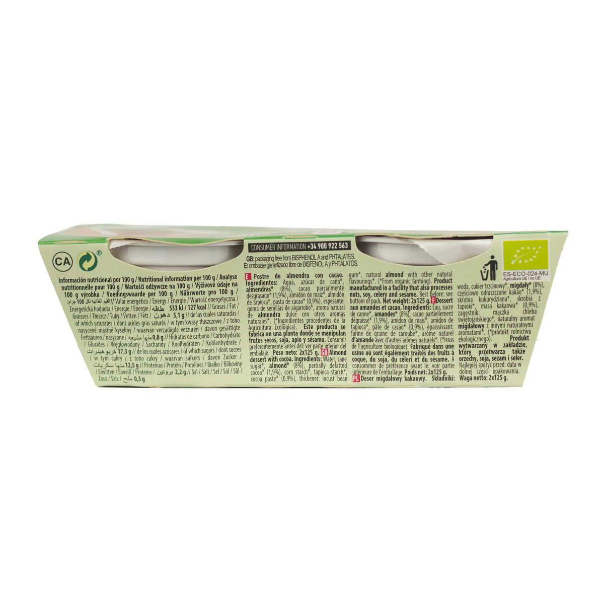 NaturGreen Dessert mit Mandeln und Kakao,  2 x 125 g