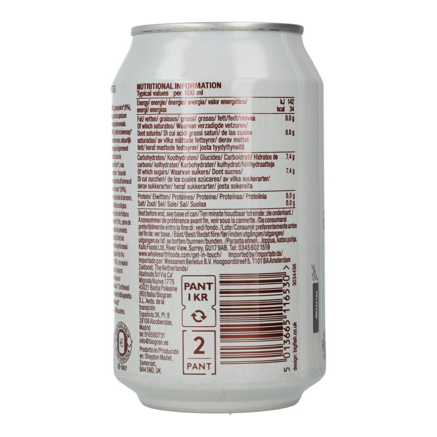 Refresco Bio Jengibre Whole Earth 330ml