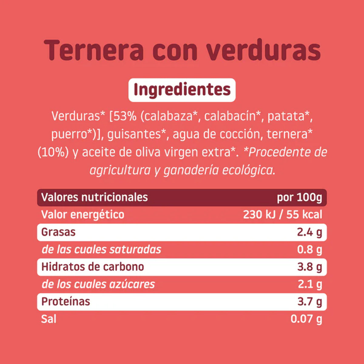 PROMO 3x Tarrito BIO ternera y verduras +6 meses Smileat 230g