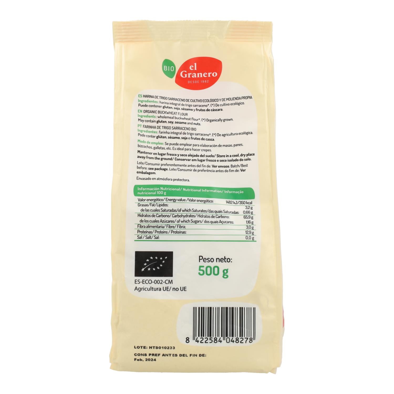 Harina de Trigo Sarraceno Bio El Granero 1 kg