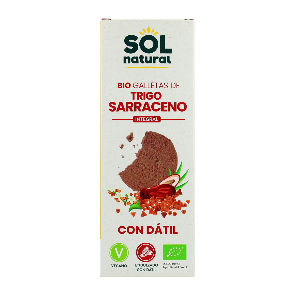 Vollkorn-Buchweizen-Kekse, gesüßt mit Bio-Datteln Sol Natural 170 g