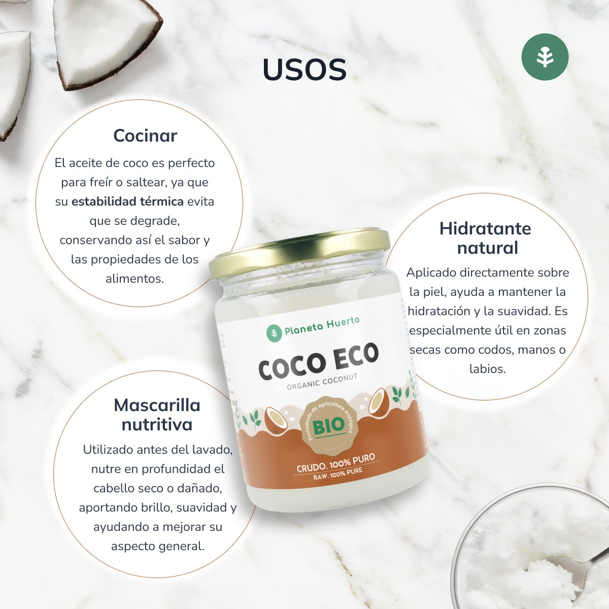 Natives Kokosnussöl ECO Planeta Huerto 500 ml