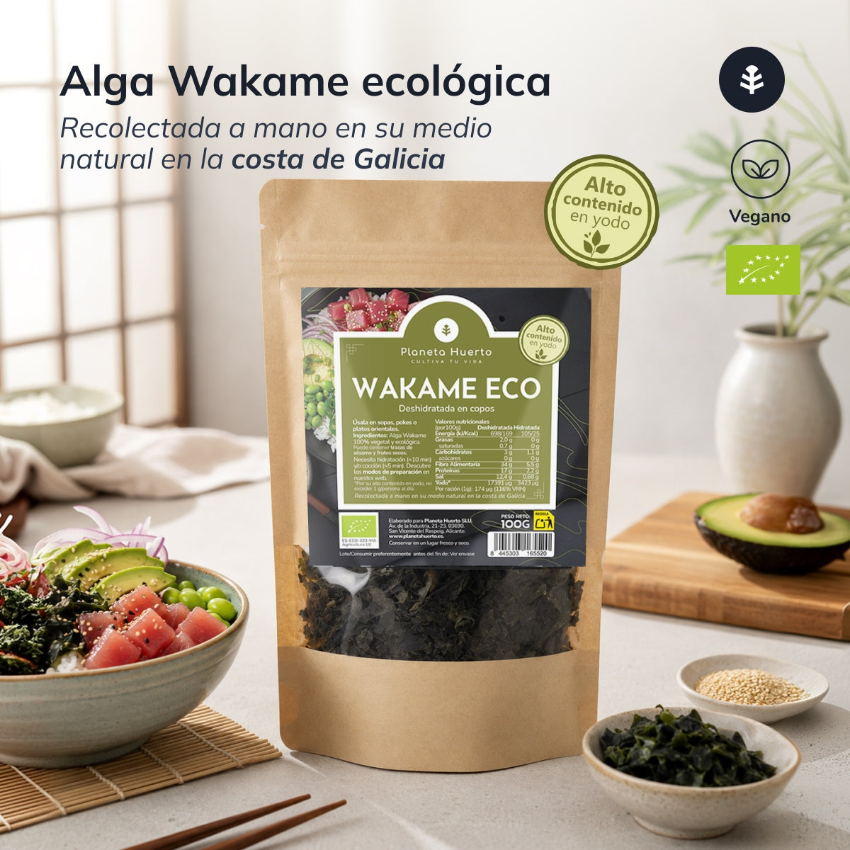 Wakame Algenflocken ECO Planeta Huerto 100 g