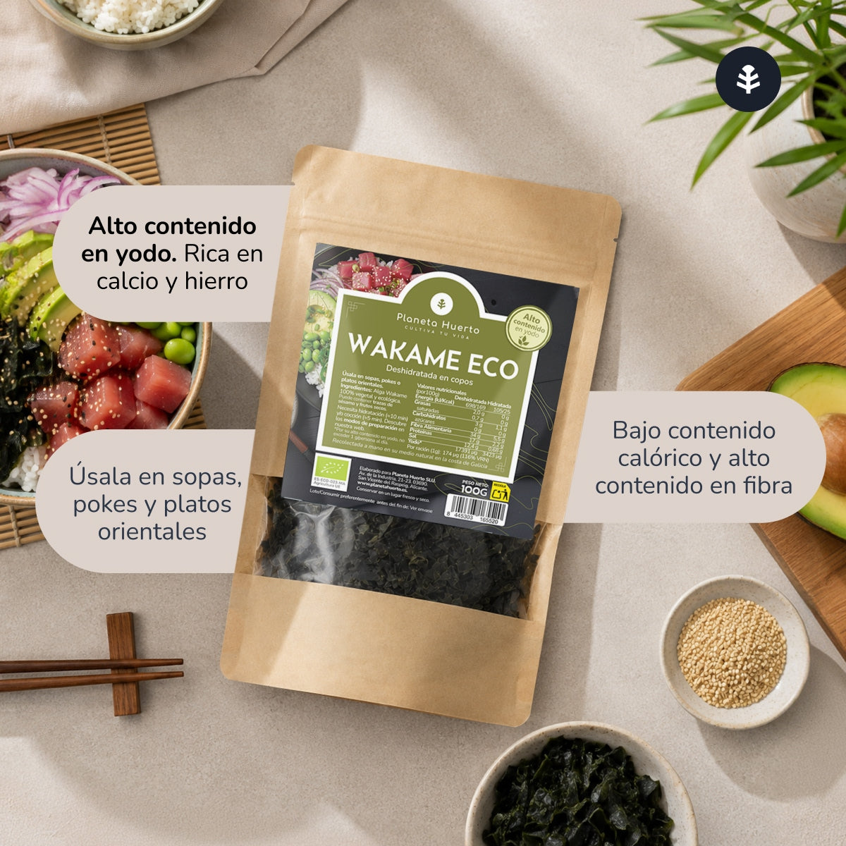 Wakame Algenflocken ECO Planeta Huerto 100 g