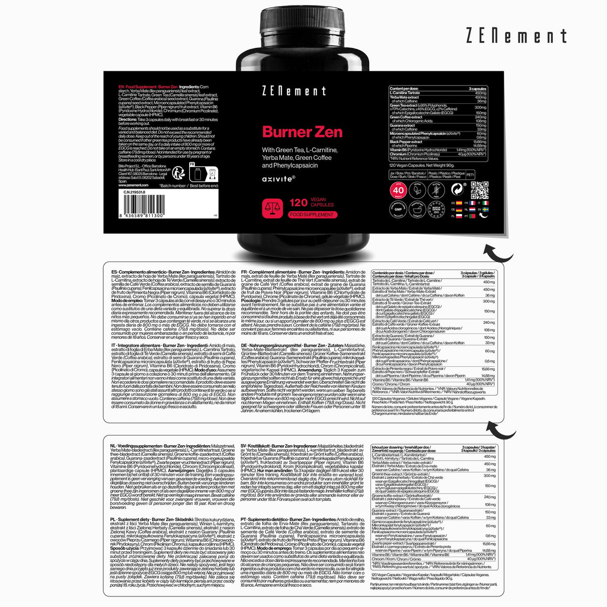 Fettverbrenner Thermogen Zenement, 120 Tabletten