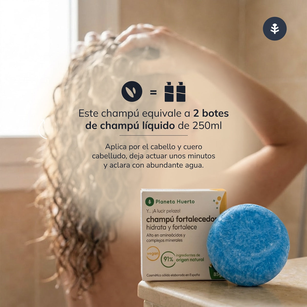 Festes Stärkungsshampoo mit Aminosäuren Planeta Huerto 85 g