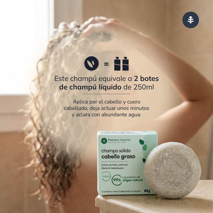 Planeta Huerto Minze Anti-Fett festes Shampoo 85 g