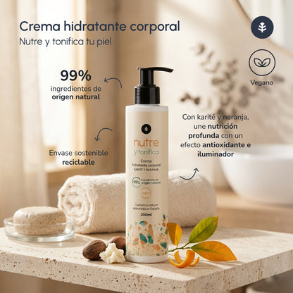 Feuchtigkeitscreme für den Körper mit Sheabutter und Orange Planeta Huerto 200 ml