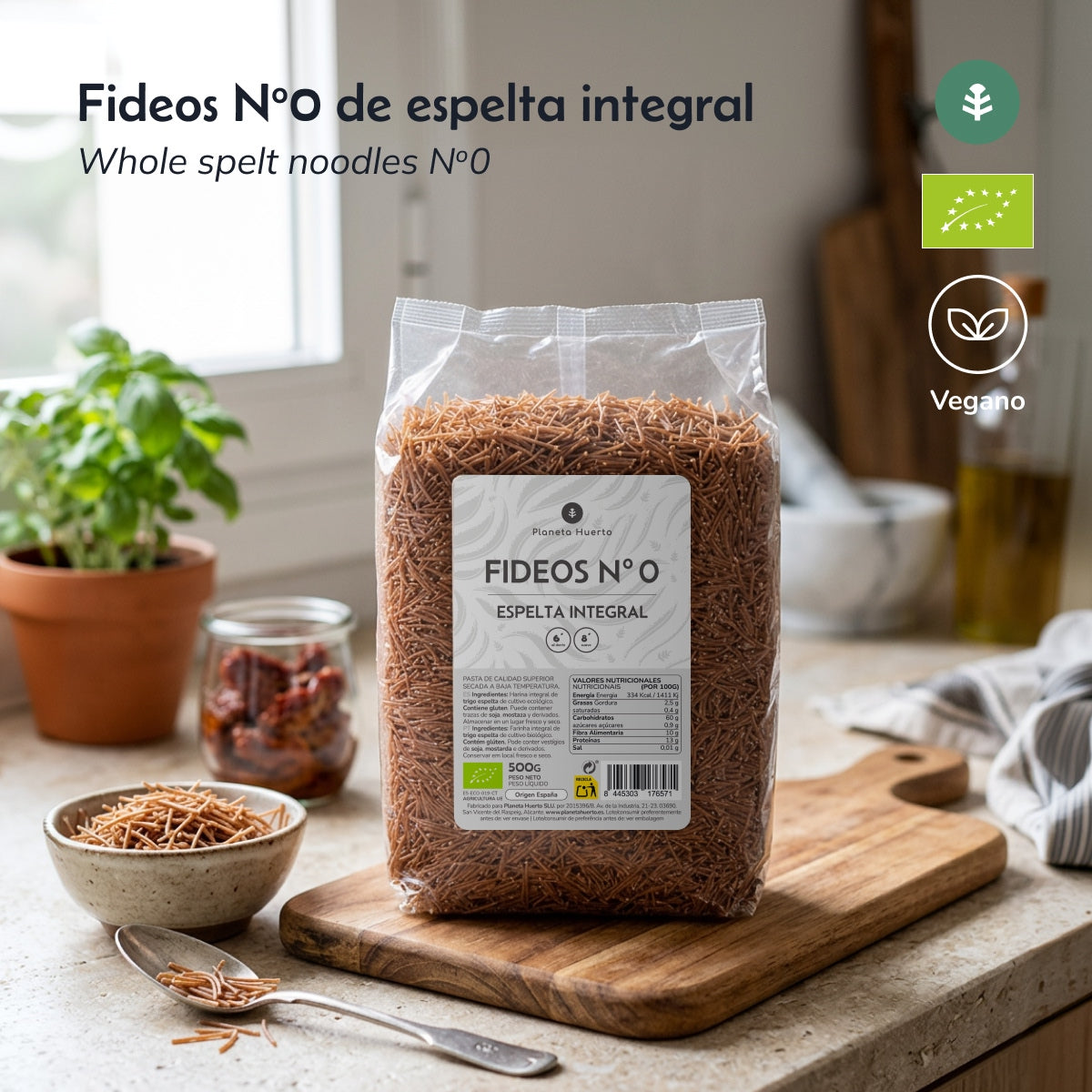 Vollkorn-Dinkel-Nudeln Nr. 0 ECO Planeta Huerto 5 kg