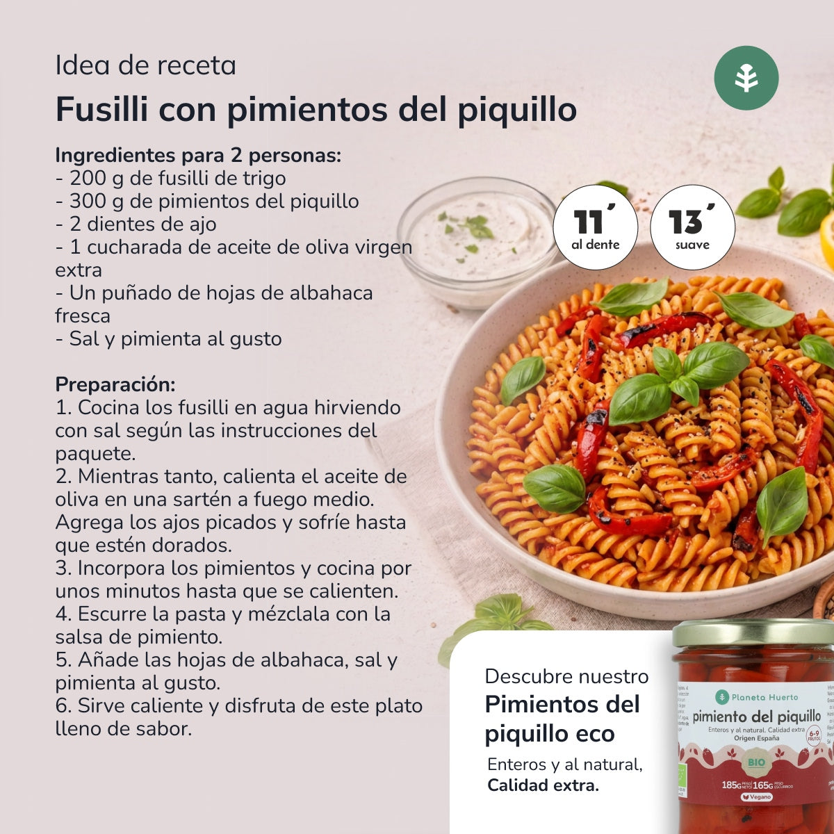 Fussilli aus Weizen ECO Planeta Huerto 500gr