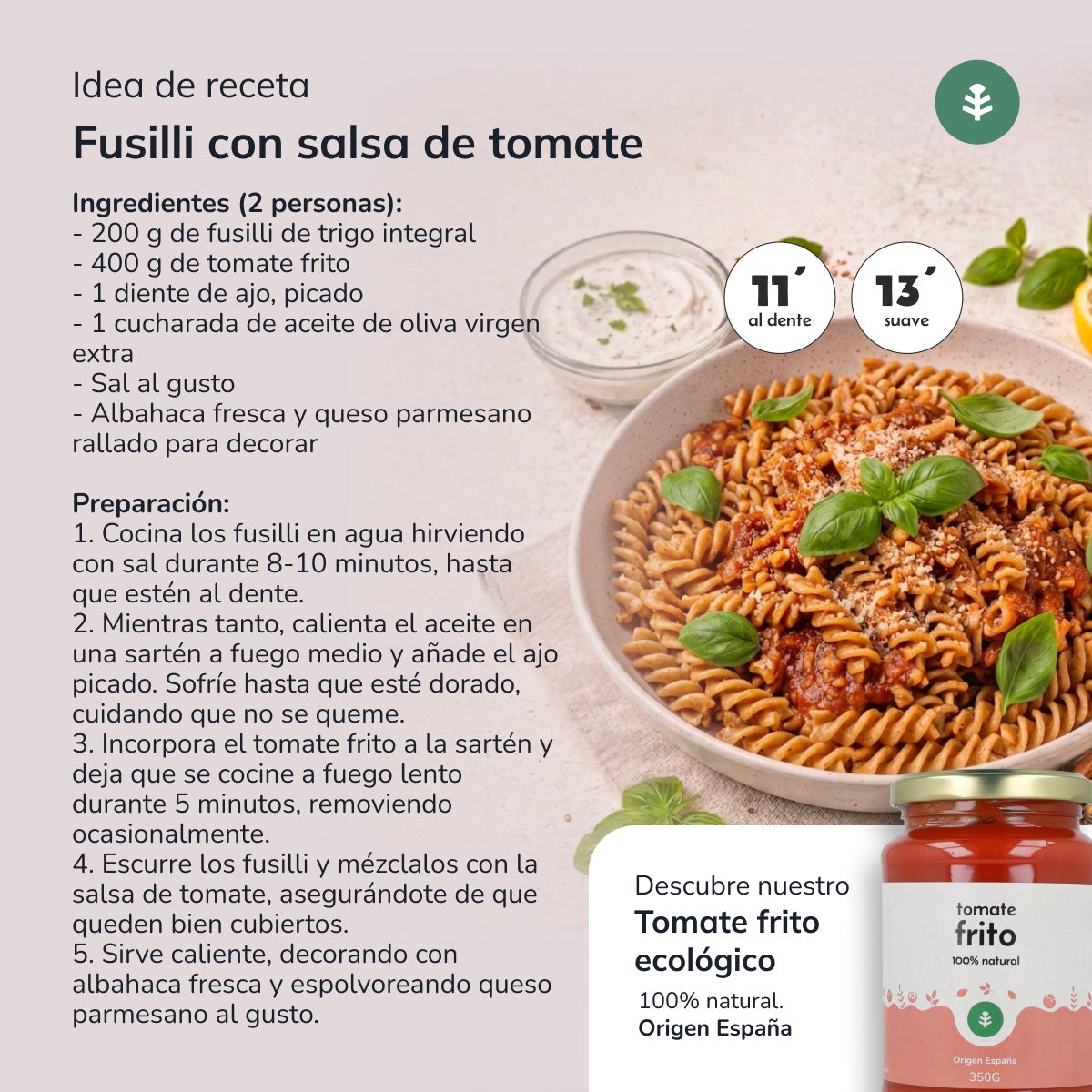 Weizen-Vollkorn-Fussilli ECO Planeta Huerto 500gr