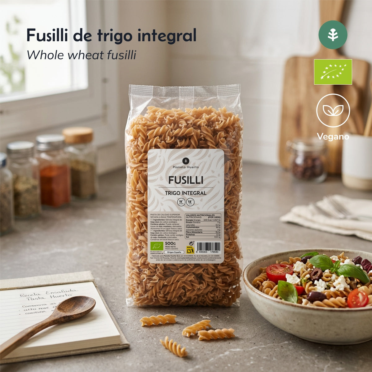 Weizen-Vollkorn-Fussilli ECO Planeta Huerto 500gr