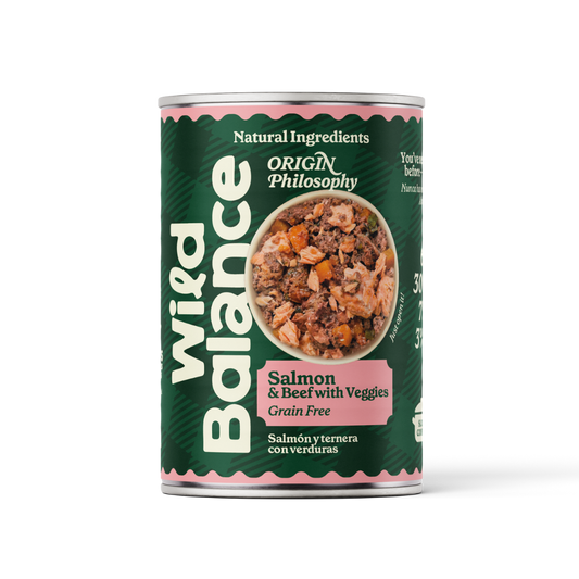 Dose Lachs und Rindfleisch BARF für Hunde Wild Balance 400 g