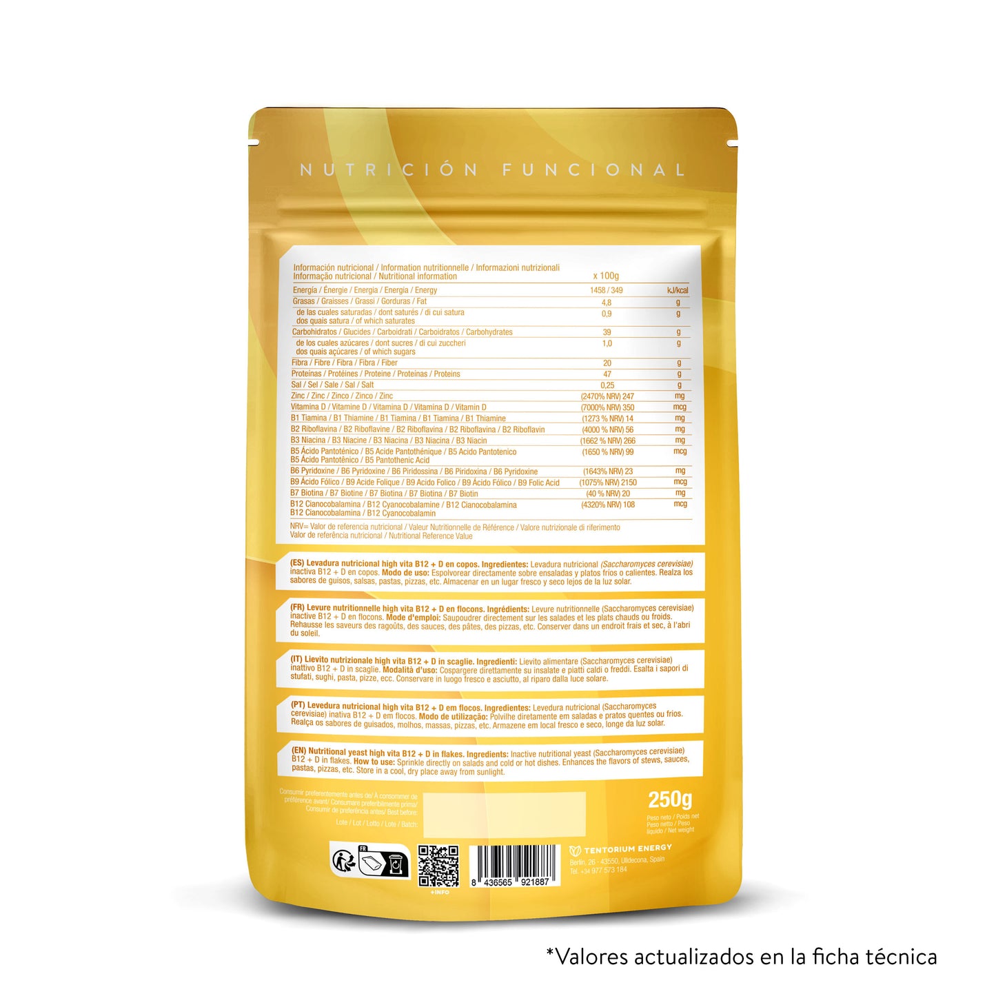 Nährhefe mit hohem Vitamin-D-Gehalt Energy Feelings 250 g