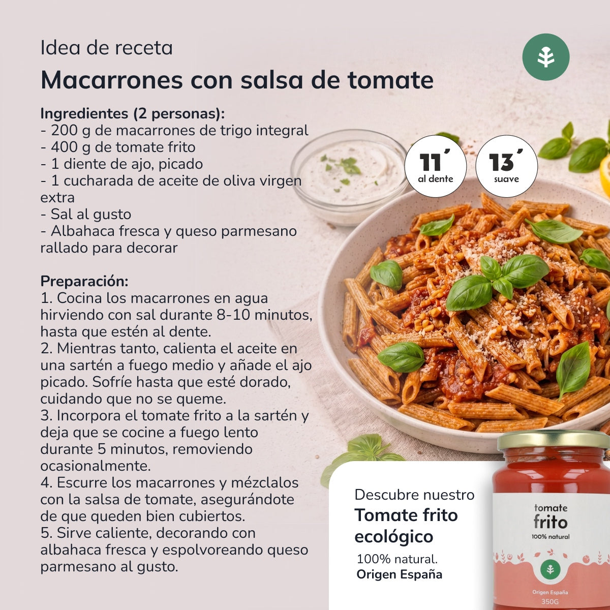 Makkaroni aus Vollkorn ECO Planeta Huerto 500gr