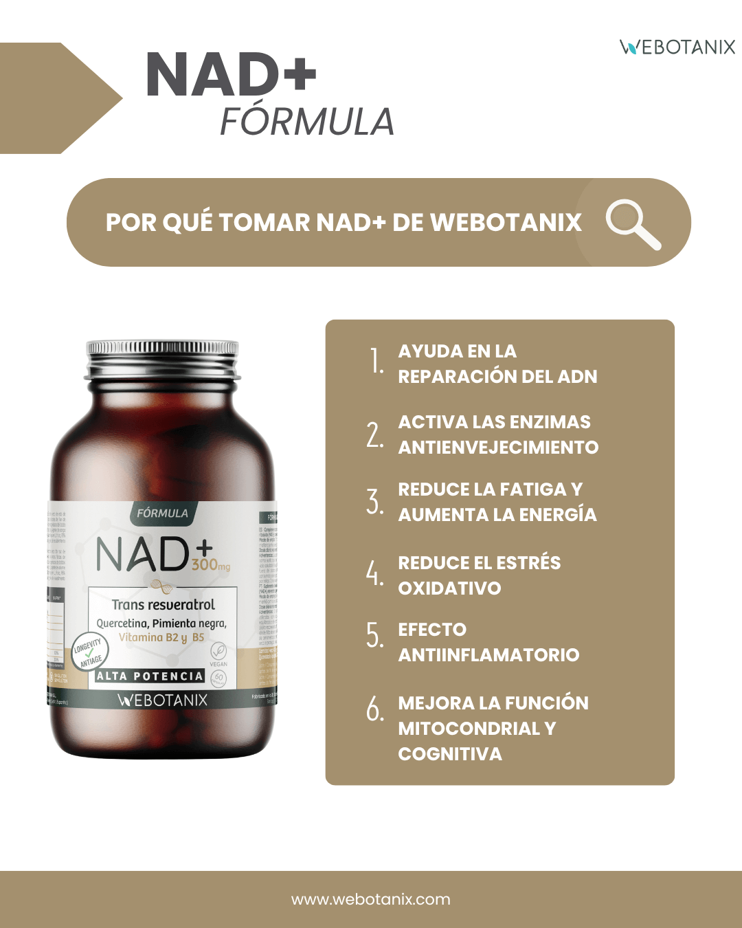 NAD+ 300 mg Trans Resveratrol WEBOTANIX 60 Kapseln