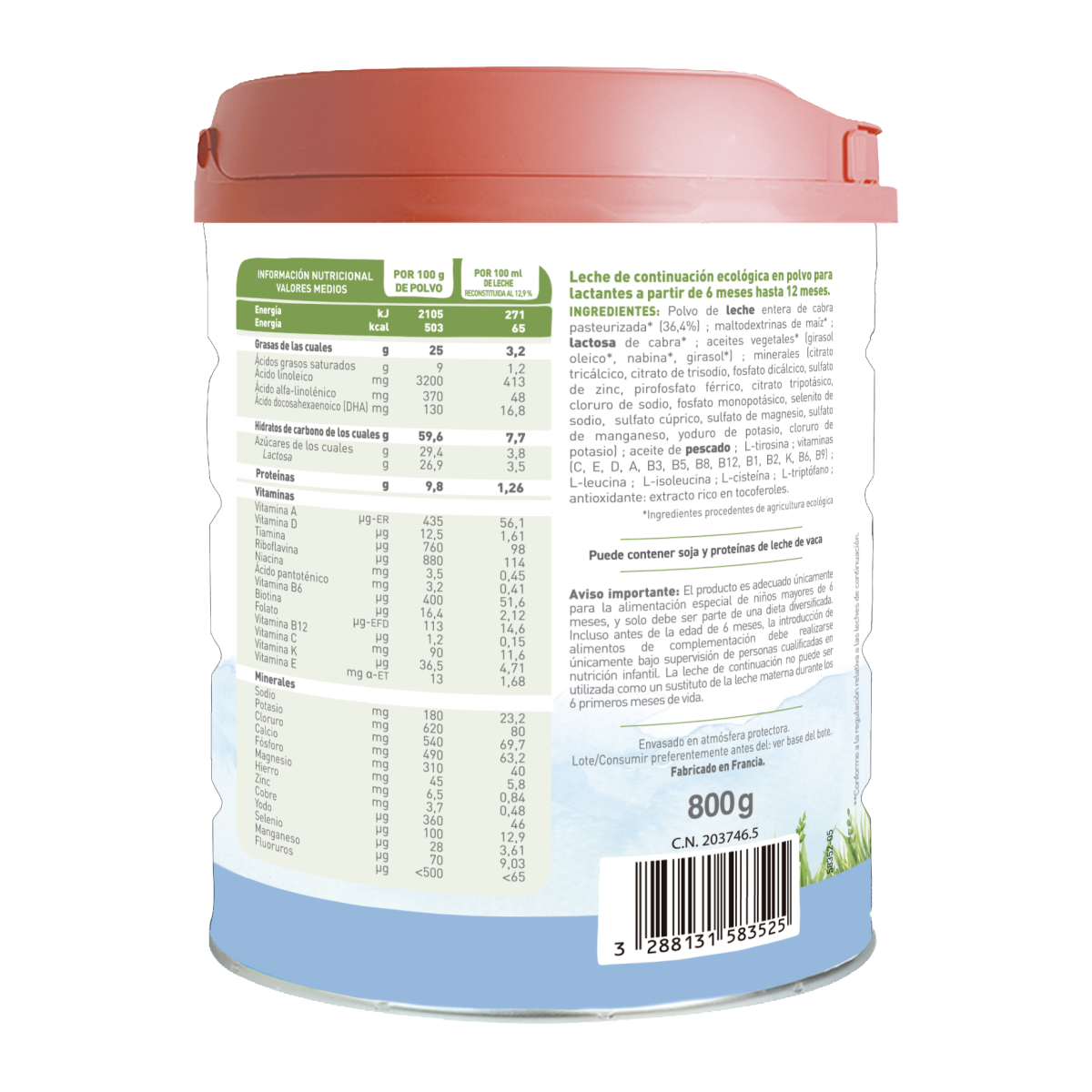 Ziegenmilch Caprea 2 (Babys von 6 bis 12 Monaten) Bio Babybio 800 g