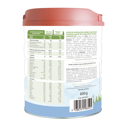 Ziegenmilch Caprea 2 (Babys von 6 bis 12 Monaten) Bio Babybio 800 g