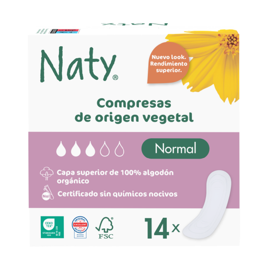 Binden ohne Flügel Normal Naty 14 Stück