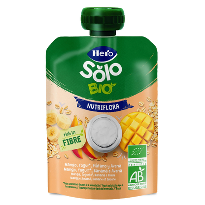 Beutel Nutri Flora mit Mango, Joghurt, Haferflocken und Banane 100 g Hero Solo