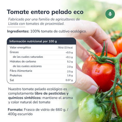 Ganze geschälte Tomate ECO Planeta Huerto 660 g