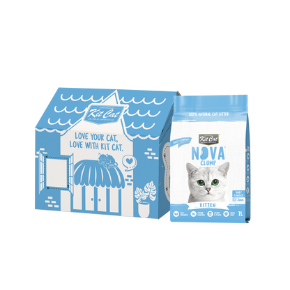 Katzenstreu-Set Eco SoyaClump – Kitten Baby Powder 7 l Katzenstreu