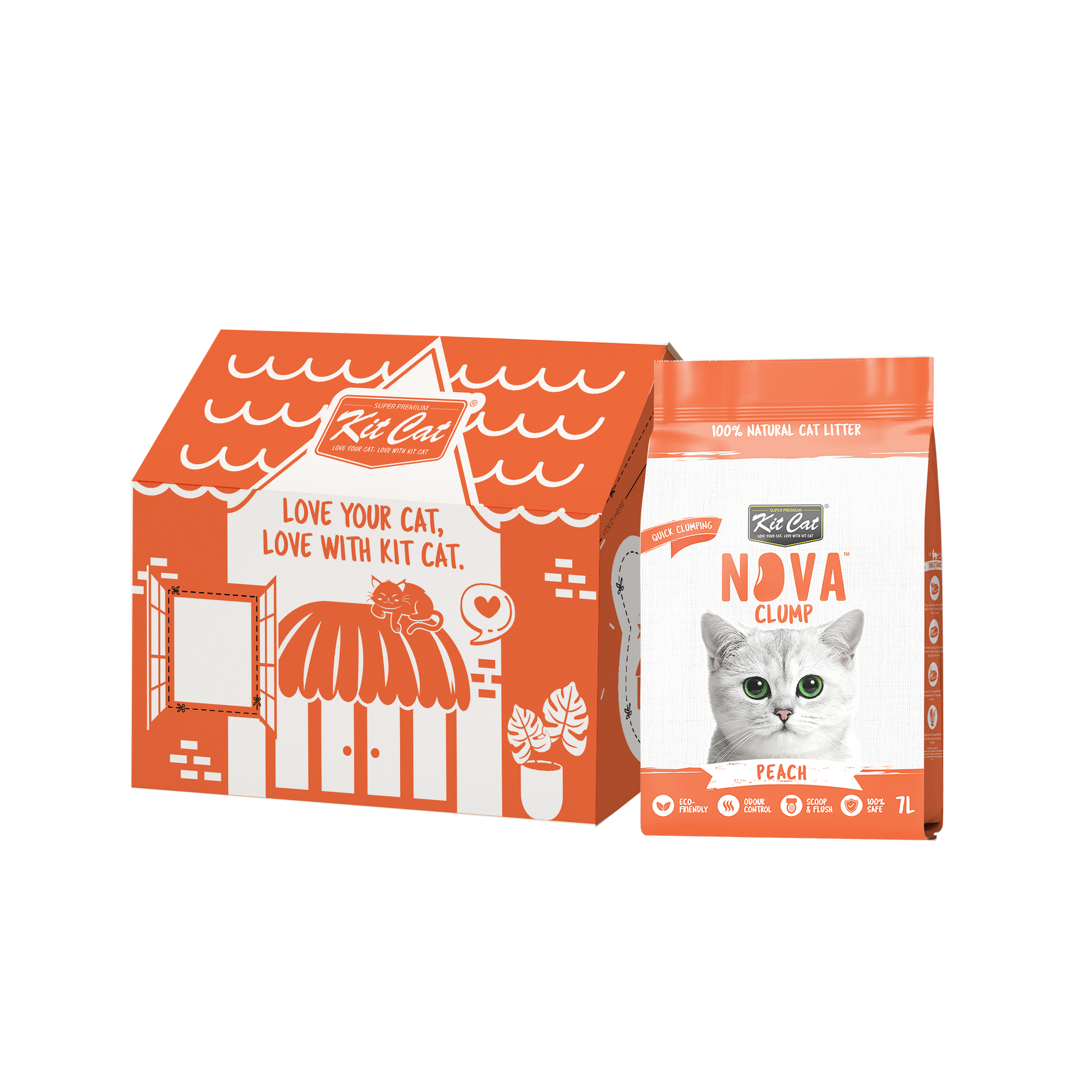 Kit Cat Arena Eco SoyaClump – Peach 7 l Katzenstreu