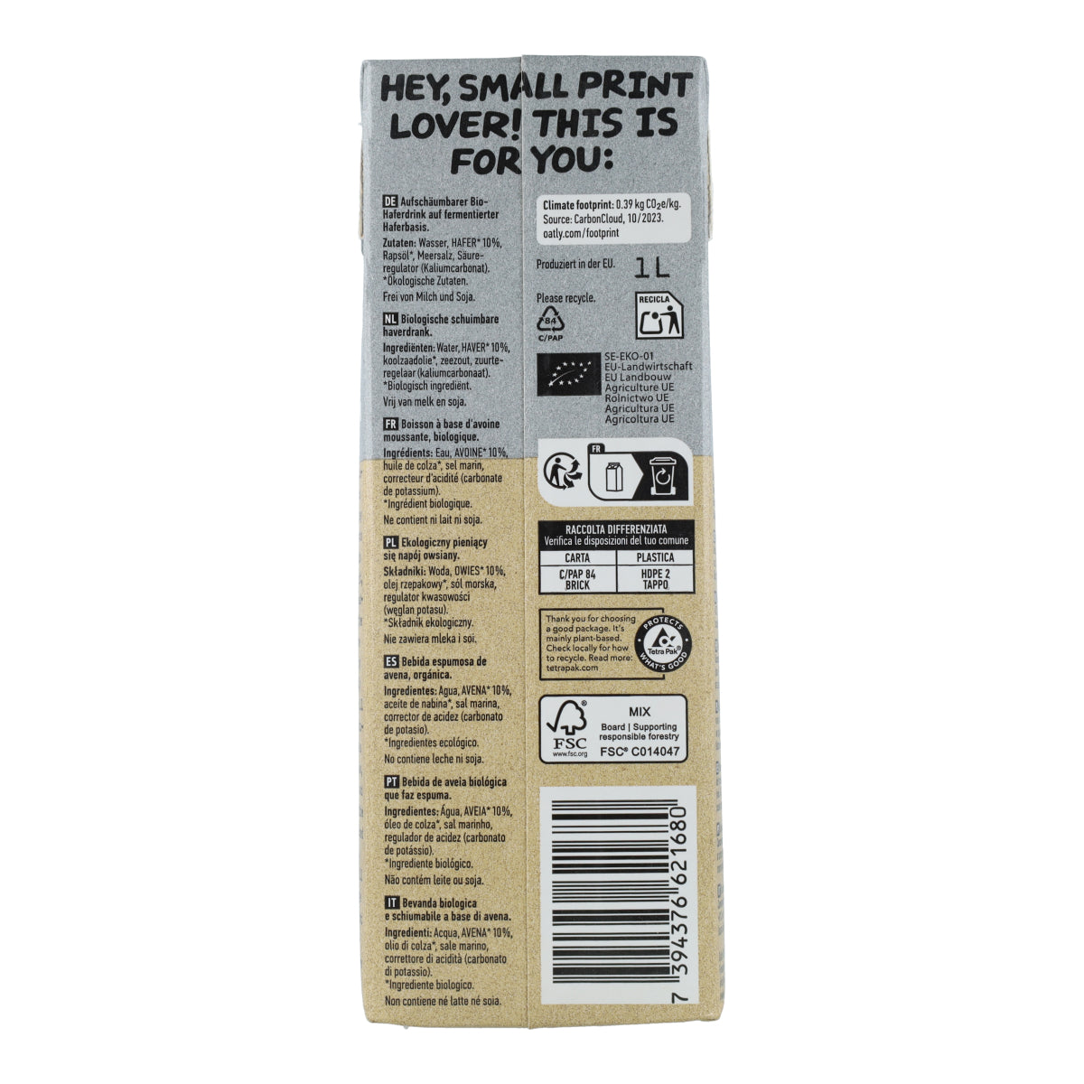 Bio-Haferdrink Barista Oatly 1 l
