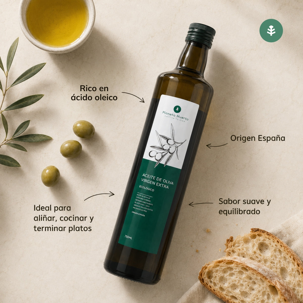 Natives Olivenöl Extra ECO Planeta Huerto 1 L