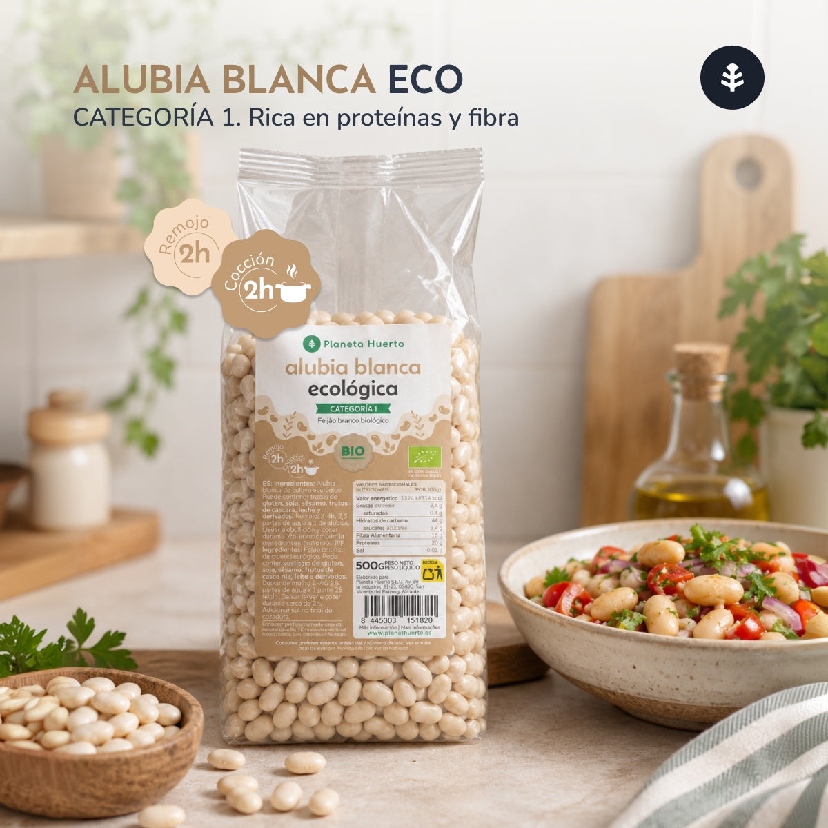Weiße Bohne ECO Planeta Huerto 500 g