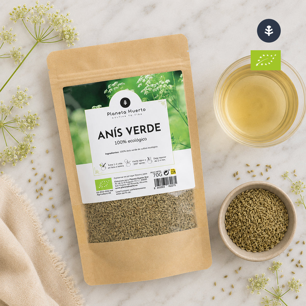 Grüner Anis in Getreide ECO Planeta Huerto 70g