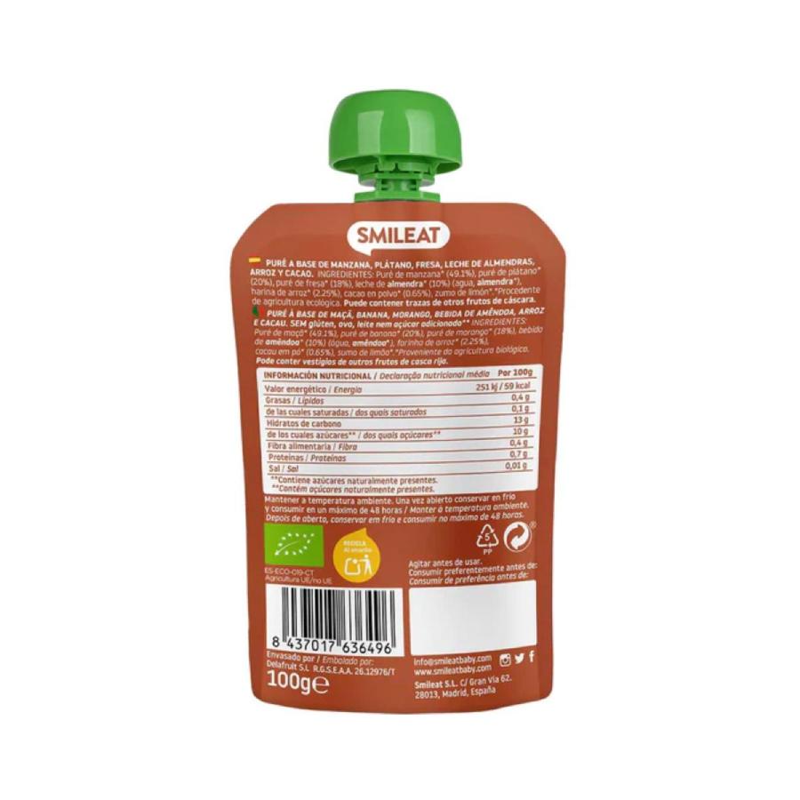 Pack 2x Pouch Almendra, Cacao y Fresa ECO Smileat, 100gr