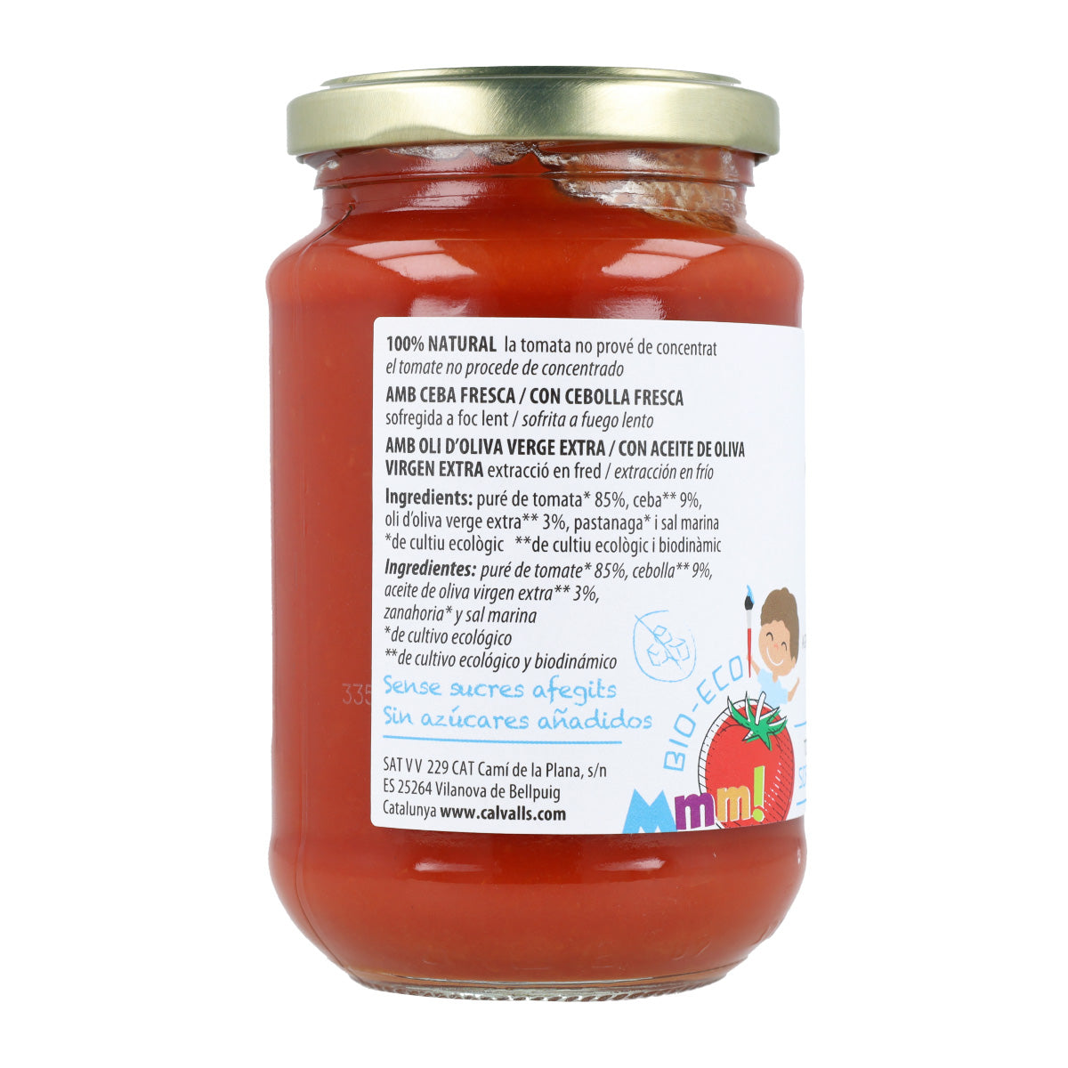 Tomatenmark ohne Zuckerzusatz, biologisch, Cal Valls, 350 g