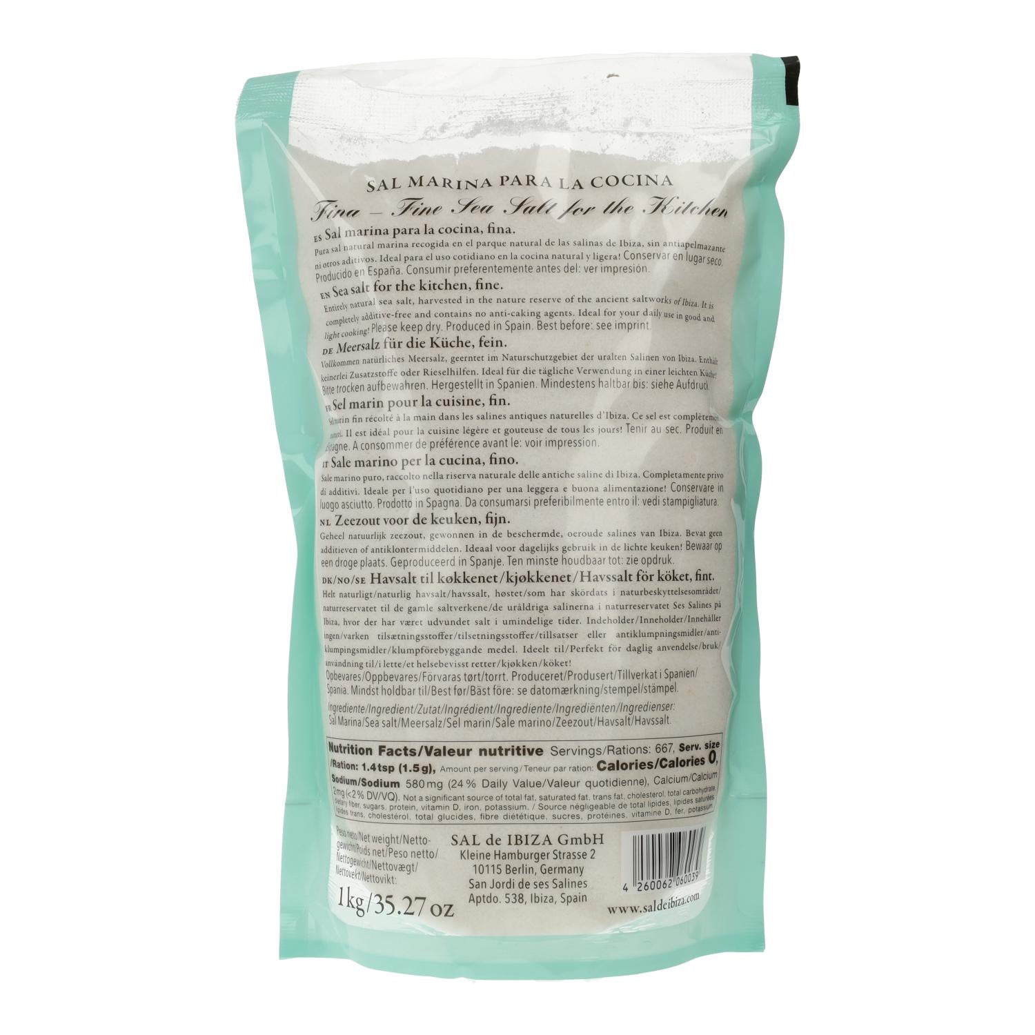 Sal fina de mesa Sal de Ibiza 1 kg