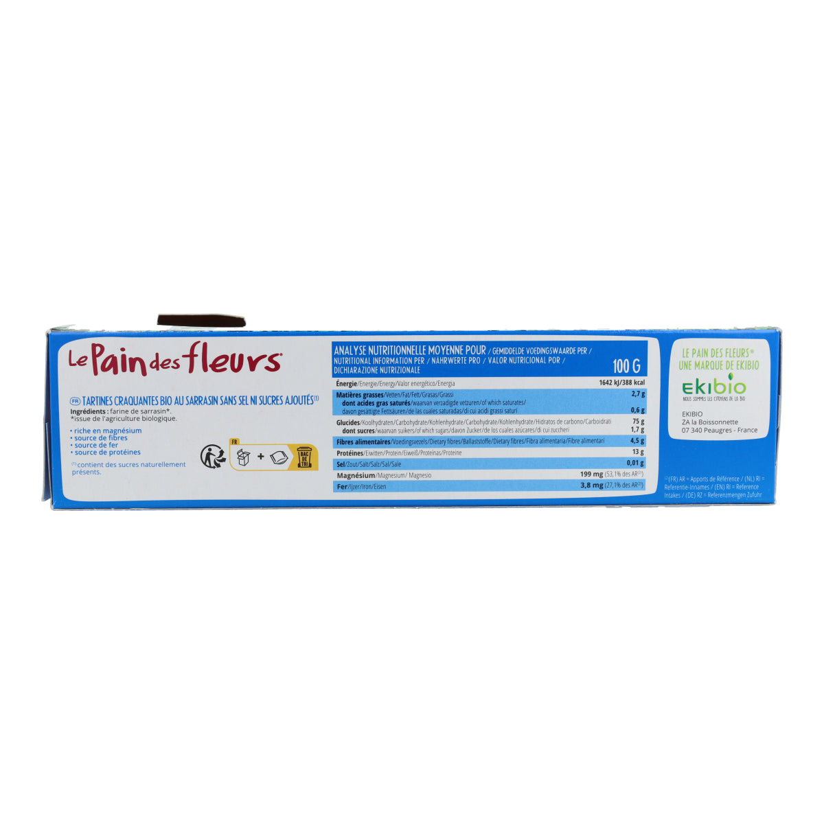 Knusprige Cracker aus Buchweizen ohne Salz, glutenfrei BIO Le Pain de Fleurs 300 g