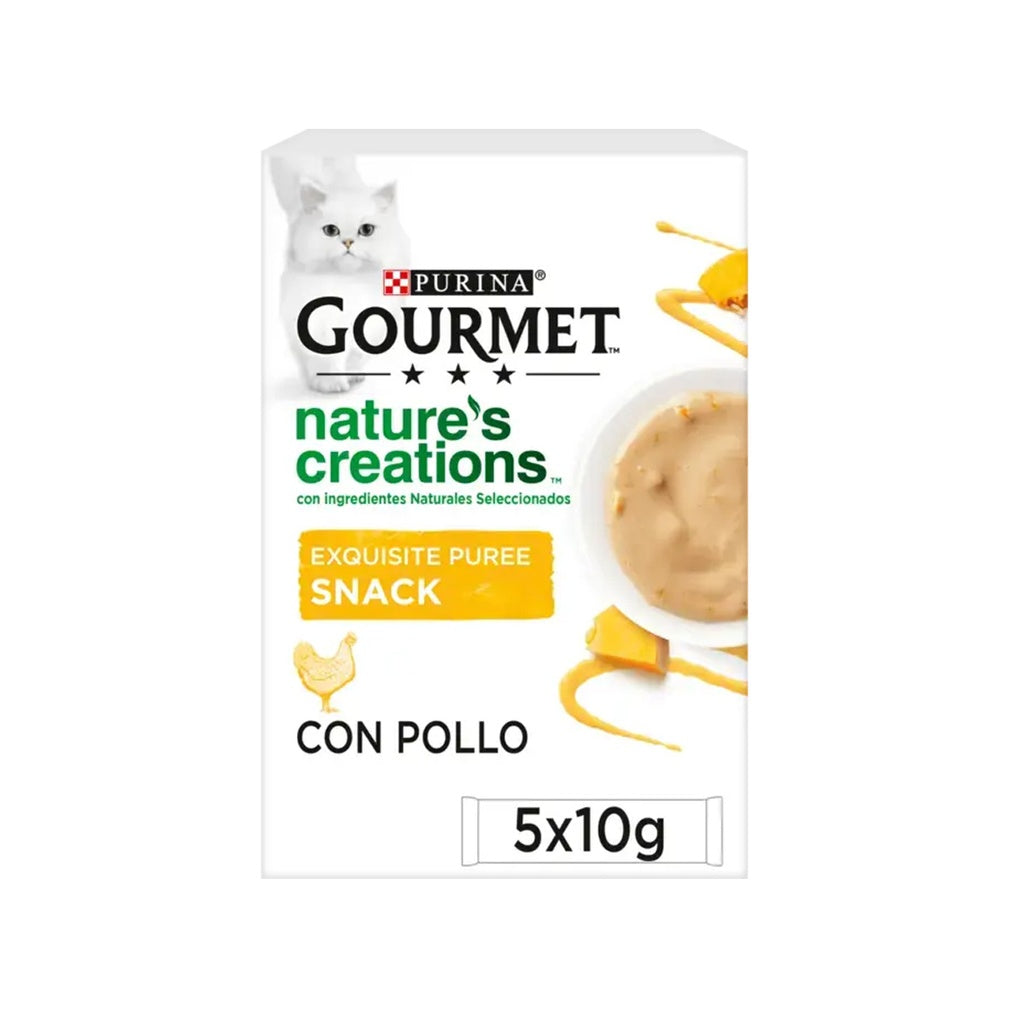 Pack 11 x GOURMET Nature's Creations Exquisito Puré Snack Liquido con Pollo y Calabaza 5x10g