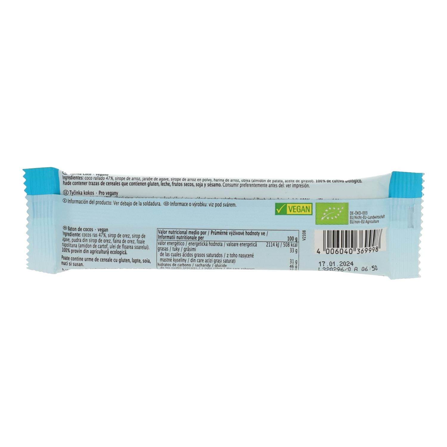 Barrita de Coco Bio Rapunzel 40 g