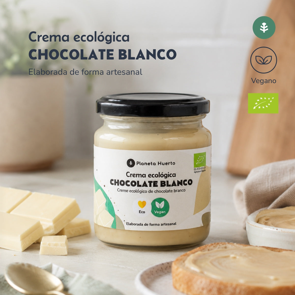 Vegane weiße Schokoladencreme ECO Planeta Huerto 230 g