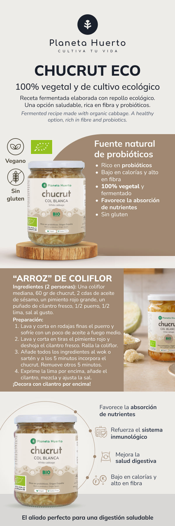 Sauerkraut Weißkohl ECO Planeta Huerto 420 g