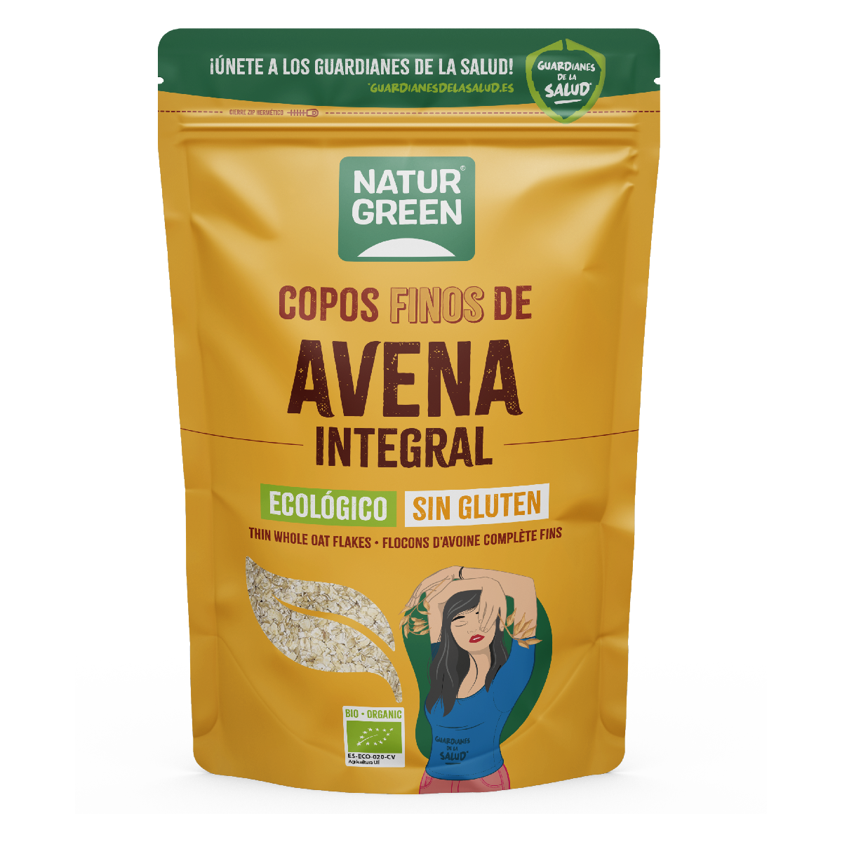 2er-Pack glutenfreie Bio-Haferflocken NaturGreen 2er-Pack à 1 kg