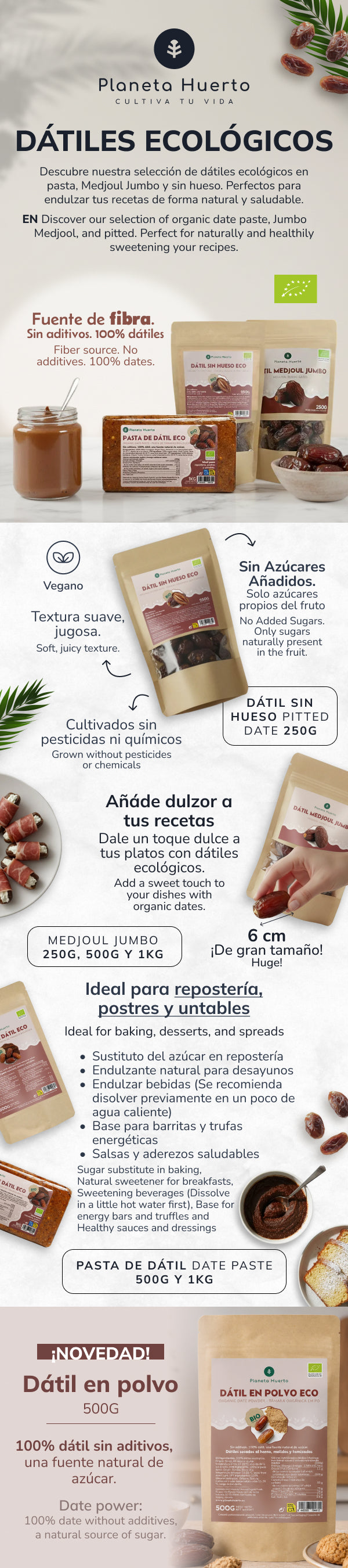 Dattelpulver Planeta Huerto 500 g