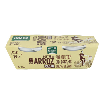 Postre de Rice Cacao NaturGreen,  2 X 125 g