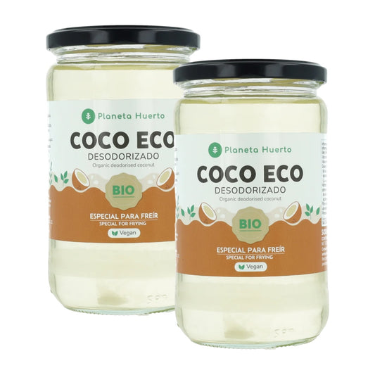 2er-Pack desodoriertes Kokosöl ECO Planeta Huerto 500 ml