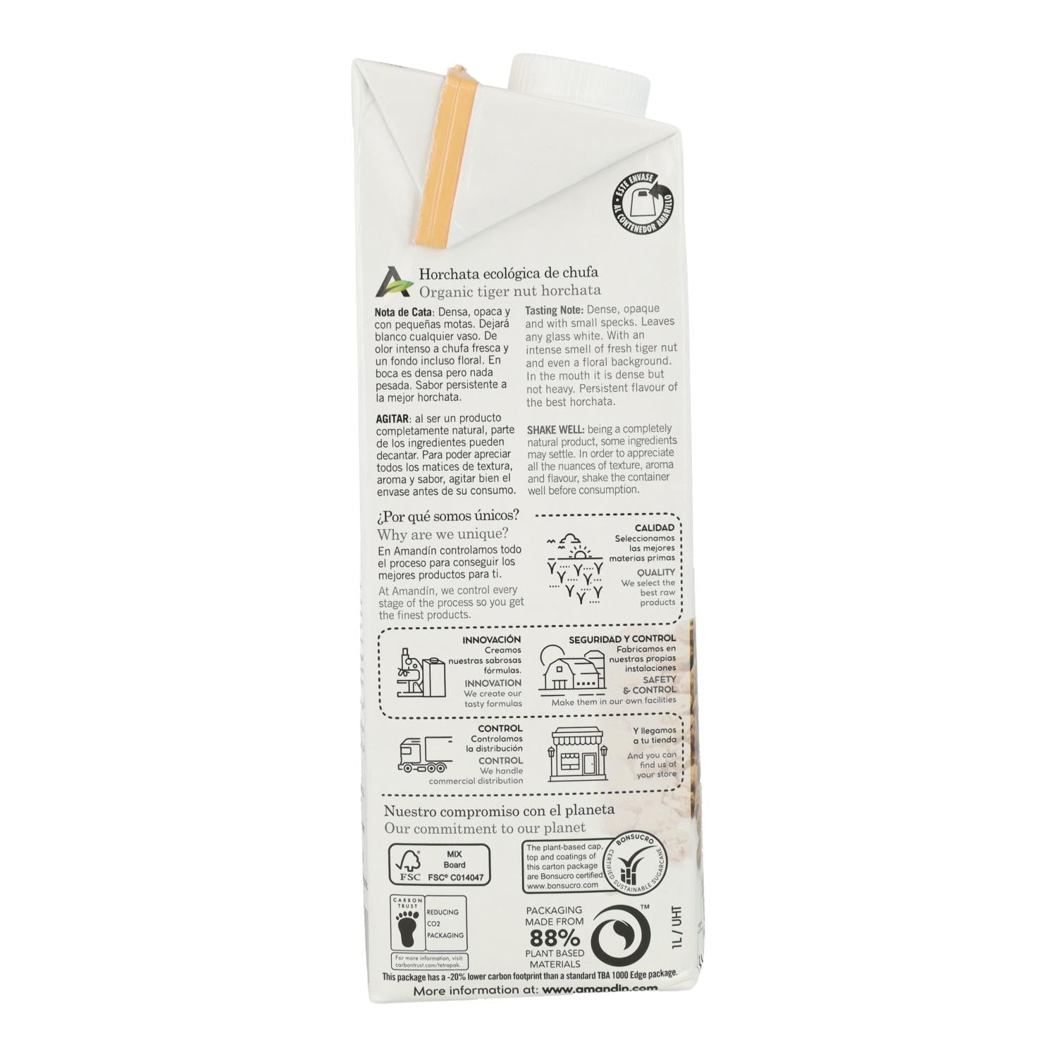 Horchata de chufa Eco Amandín 1L