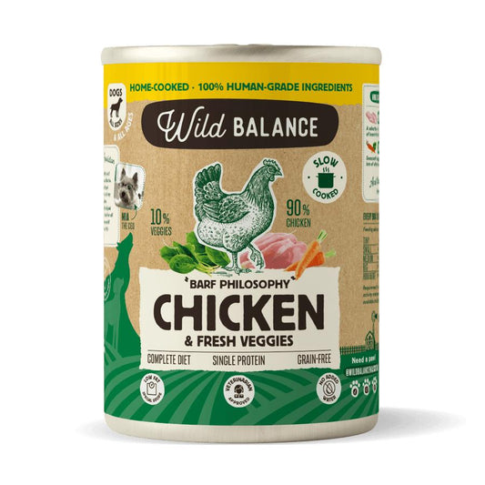 Lata Filosofía BARF de POLLO Wild Balance 400gr